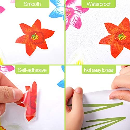 Outus Wheelie Bin Flower Stickers Bin Decorative Sticker Dustbin Flower Stickers Decal for Bins, Fridge and Household Decorations (Colorful)