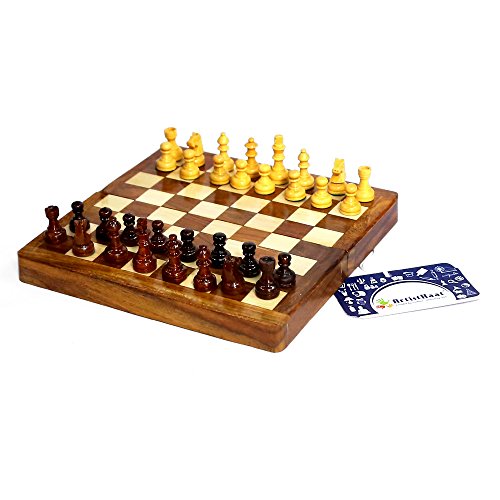 Preisvergleich Produktbild Wooden Magnetic Travel Chess Set