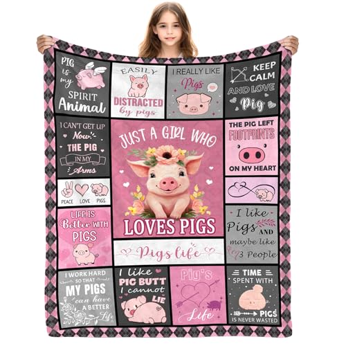 Yasrlvun Pig Gifts for Women Men 50x60 Inch Pig Throw Blanket for Pigs-Lovers Christmas Thanksgiving Pigs Presents