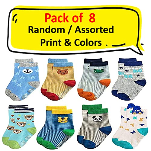Image of Kidbee Baby Boy's Organic Cotton Anti Slip Grippers Socks