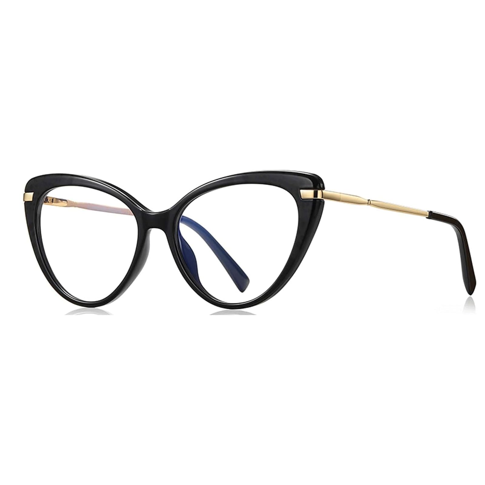Occhiali da vista falsi, Montature for occhiali Cat Eye Multicolor(Nero)