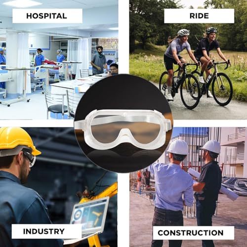 Image of Jon Bhandari Tools 3pc Safety Goggles - Protective Eyewear with Anti Fog, Scratch Resistant Lenses & Adjustable Strap - Impact Resistant Eye Protection for Construction, Lab, Chemical & Medical Use