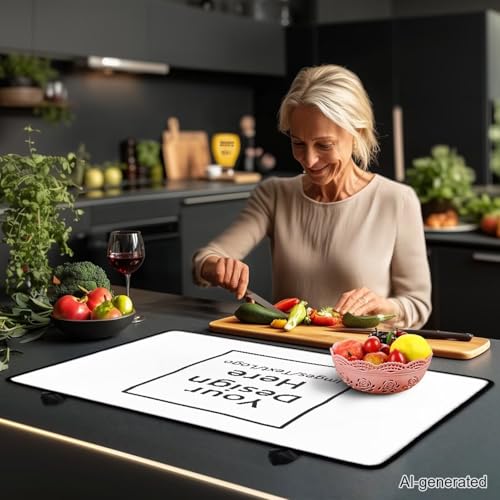 Image of Personalized Stove Top Cover for Electric Stove, Induction Silicone Cooktop Mat, Customized Electric Stove Top Protector Mat Design Your Own Cover Gifts for Home Decor