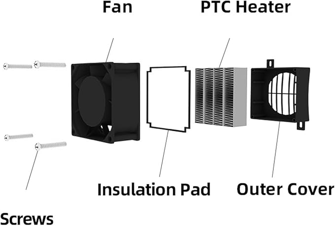 Calefactor Eléctrico Cerámico PTC 400W 12V-220V con Ventilador miniatura 5