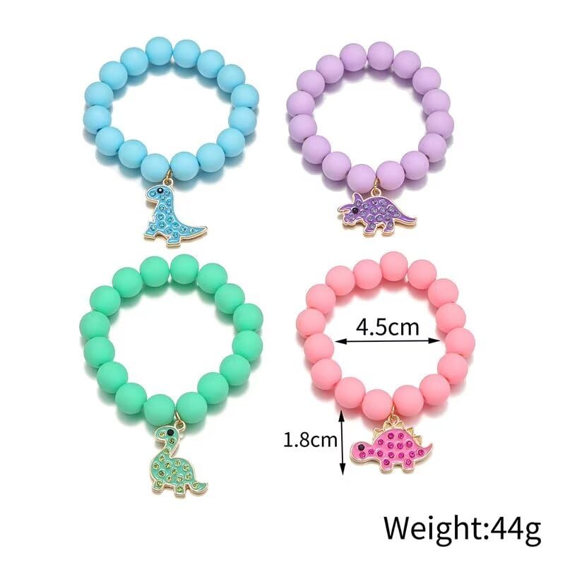 Dinosaur Bracelets Acrylic Colorful Love Heart Butterfly Beaded Bracelet Set Friendship Jewelry for Women Friend2
