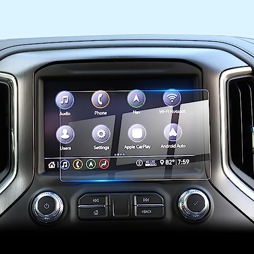 LFOTPP GMC Sierra 1500 2500HD 3500HD 8 Inch IntelliLink 2016-2017 Car Navigation Screen Protector, [9H] Tempered Glass Center Touch Screen Protector Anti Scratch High Clarity