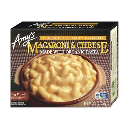 Amy's Frozen Meals, Macaroni and Cheese, Made With Organic Pasta, Microwave Meals, 9 Oz