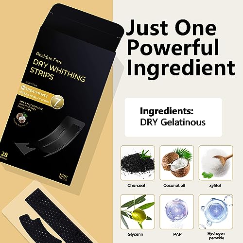 Image of Professional Pap + Charcoal Dry Teeth Whitening Strips 14 Treatments to Whiten Teeth Residue Free with 28 Mint Flavored Dental Whitener Strips Easy-to-Use Whitening Strips Kit