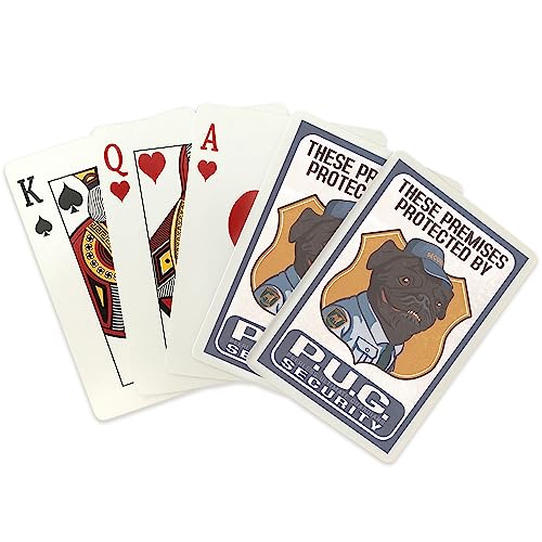 Lantern Press Pug Security Baraja Póker 52 Cartas miniatura 2