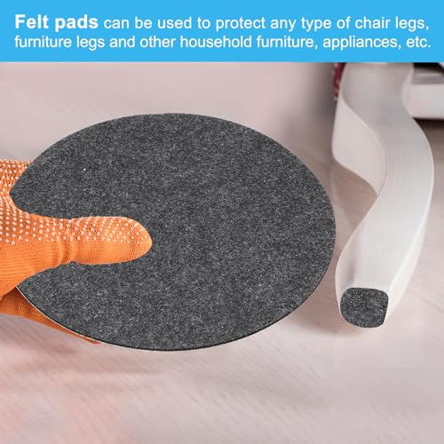 PATIKIL 8 Inch Diameter Lamp Base Felt, 5Pack 2mm Thickness Round Soft Adhesive Non-Slip Anti-Scratch Backed Felt for Lamp Furniture DIY Craft, Dark Grey by PATIKIL - Image 6