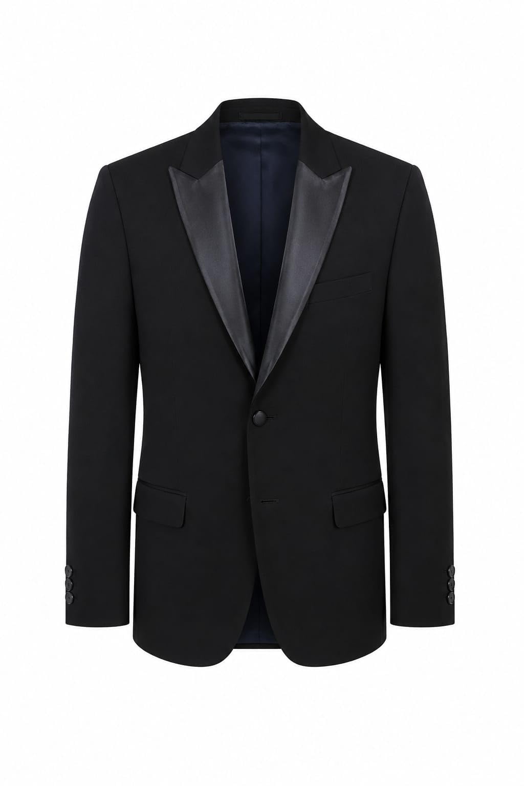 the cj store Men's Black Tuxedo Blazer with Satin Peak Lapel-picture-53