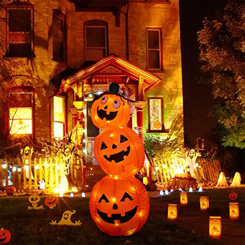 Vanthylit Halloween Inflatable Pumpkin Tumbler Outdoor Decoration With 4Ft 52Lt Build-In Orange Led Lights,Blow Up Stacked Pumpkin For Halloween Decorations Indoor And Outdoor Yard Garden Lawn Party #TOP4