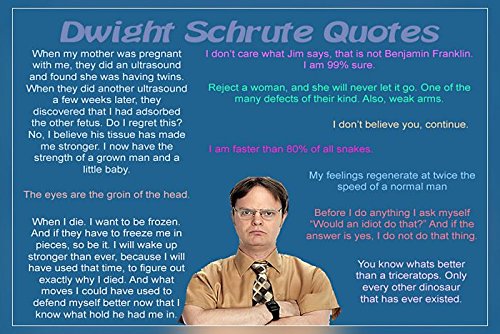 Dwight Schrute's Quotes (Rolled) Poster Matte Print 12 into 18 ...