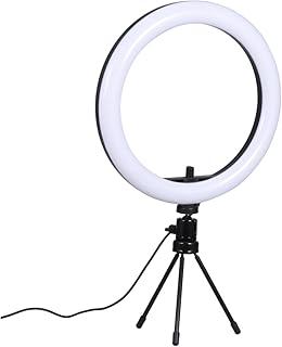 Mobestech 10 Table Top Tripod Portable Tripod Portable Ring Light for Phone Cell Phone Holder Clip on Ring Light Selfie Ring Light with Tripod Stand Supplementary Light Ring Lamp Self Light