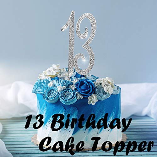 Bling Crystal 13 Birthday Cake Topper - Best Keepsake | 13Th Party Decorations Silver #TOP5