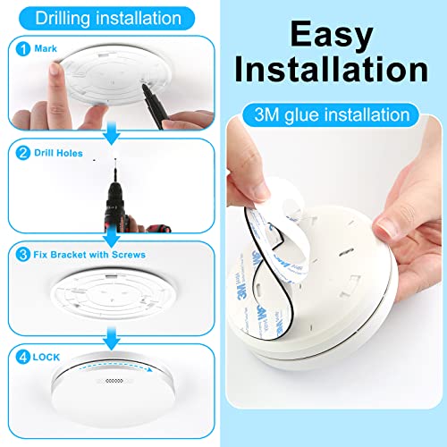 XINDUM Rauchmelder 10 Jahre Batterie Rauchmelder WiFi Funk Feuermelder mit Stumm Funktion per App...