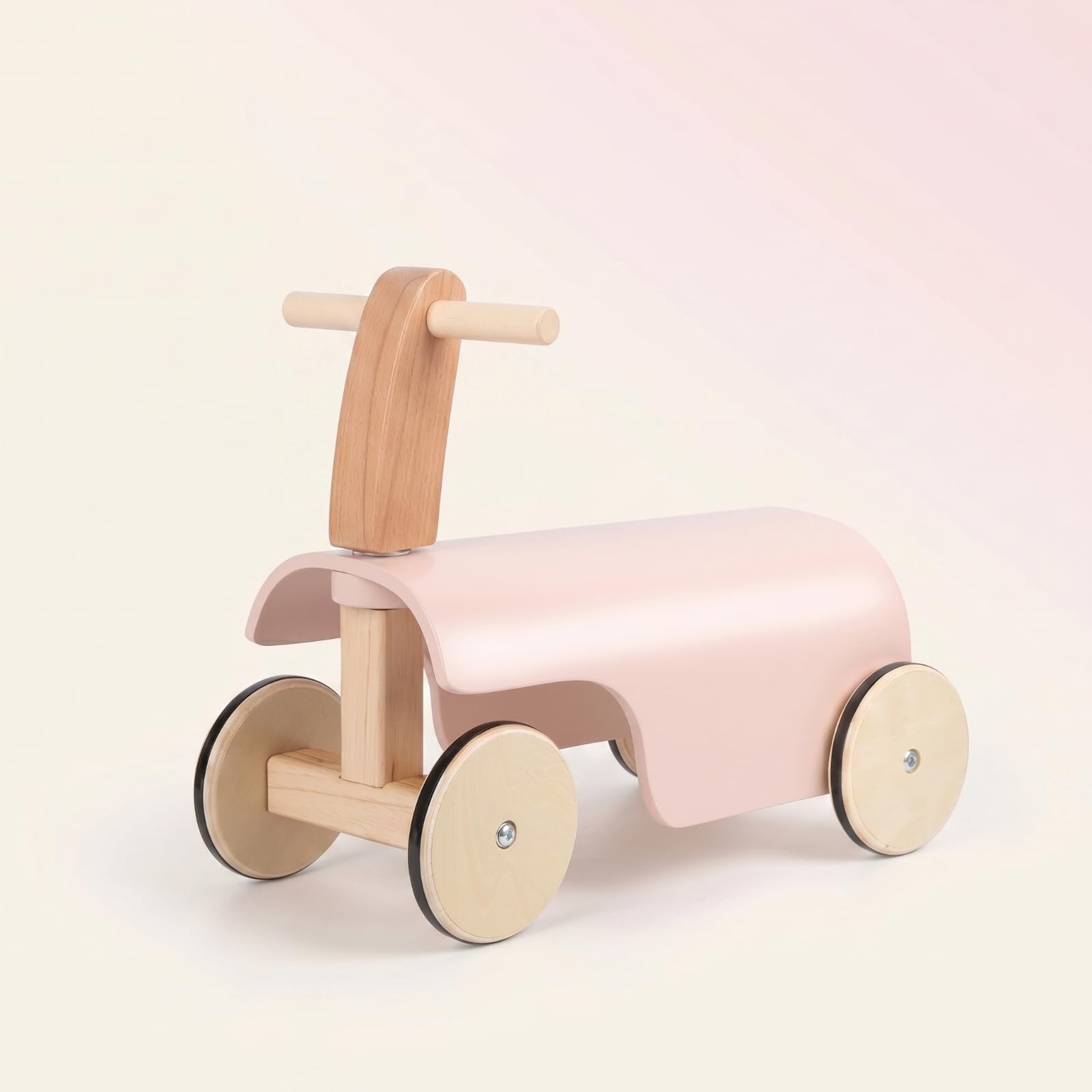 Rosa Pallido Giocattolo Cavalcabile in Legno Giocattolo di Equilibrio in Legno senza Alimentazione per Bambini Piccoli