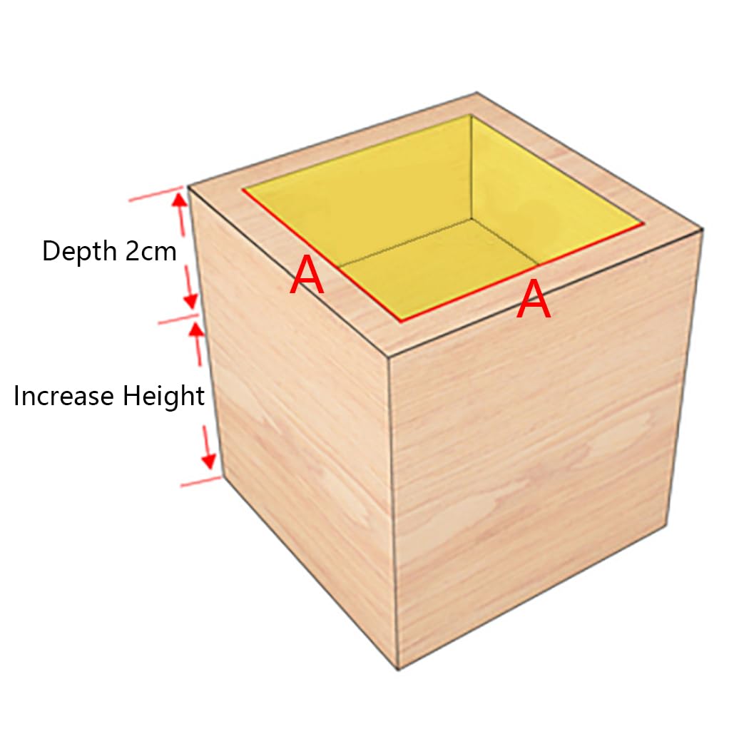 VGGBNG Wooden Furniture risers, Solid Wood Risers Heavy Duty Furniture Raisers Support Up to 500kg Wood Sofa Legs Bed Support Feet, for Table Couch Chair(A 11.2cmIncrease Height 5cm)