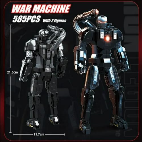 Image of Marrvel Avangers Irronman Toys Building Block Set - 585 Bricks, Irronman & Toni Starc Minifigures, Movable Arms, Light-Up Chest & Arm