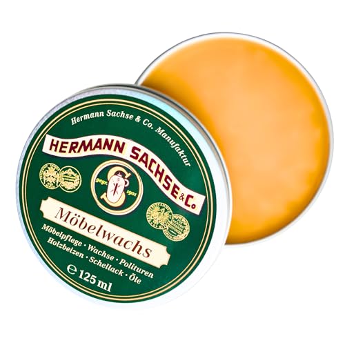 Möbelwachs Bienenwachs Natürliche Möbelpflege farblose Holzpflege aus Leinölfirnis & Carnaubawachs | Wasserdicht & abriebfest 125ml Poliermittel für Holzmöbel – Made in Germany