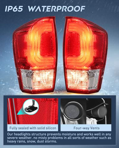 Image of Nilight Taillight Assembly Compatible with 2016 2017 2018 2019 2020 2021 2022 2023 Toyota Tacoma Rear Lamp Replacement OE Style Driver Side and Passenger Side