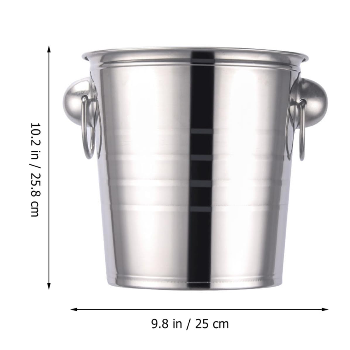 Yardwe Cubo de Hielo para Bebidas de Acero Inoxidable Asa, Plata