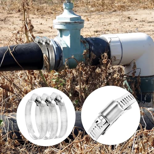 Image of Serplex 6.6ft Hose Clamp Roll 304 Stainless Steel Hose Clips with 5 Fastening Bolts Attachment Cuttable Hose Clamp Band for Plumbing, Pipe Repairing, DIY