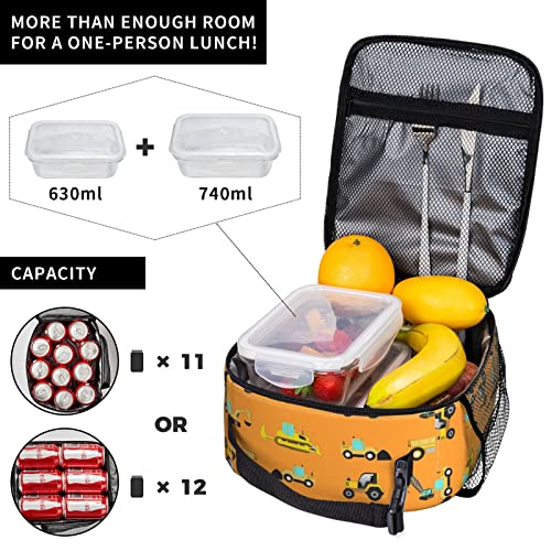 Cuesr Construction Lunch Box Kids Boys Insulated Cooler Thermal Cute Lunch Bag Tote For School #TOP1