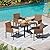 LAUSAINT HOME 5 Pieces Outdoor Patio Dining Set, All-Weather Wicker Rattan Furniture Set with Chairs Set of 4 and Wood Square Table with Umbrella Hole for Patio, Lawn, Garden, Backyard, Beige