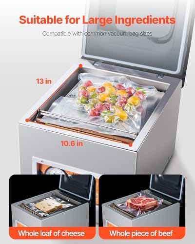 Bild 3 - VEVOR Kammer-Vakuumierer 260 W Vakuumiergerät für feuchte Lebensmittel Fleisch Marinaden usw. kompakte Größe mit 26 cm Versiegelungslänge Anwendung in der privaten Küche und im gewerblichen Bereich
