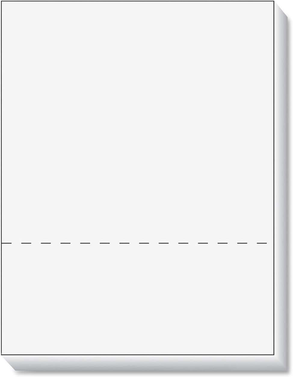 TOPS Laser Cut Sheet Paper, Perforated 5-1/2 Inches from Bottom, 20 Pound, 8.5 x 11 Inches, 500 Sheets, White (05020)