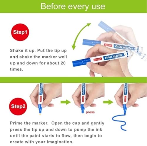 Zeyar Paint Markers By For Rock Painting, Medium Point, 12 Beautiful Classic Colors, Oil-Based Paint Marker Pen, Great For Greeting Cards, Plastic, Glass And Rock Painting #TOP5