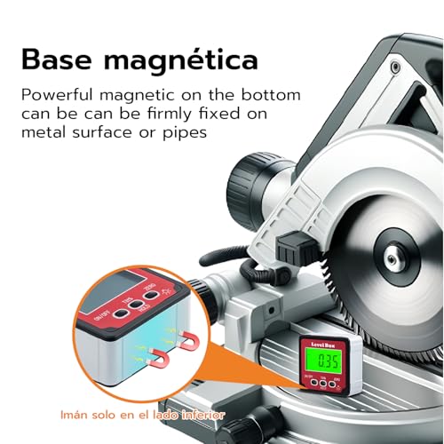 Miniatura 5 de Mcbazel Inclinómetro Digital, Nivel Digital 4 X 90 Con Pantalla Lcd Y Base Magnética, Buscador De Ángulo Digital Para Carpintería Y Construcción