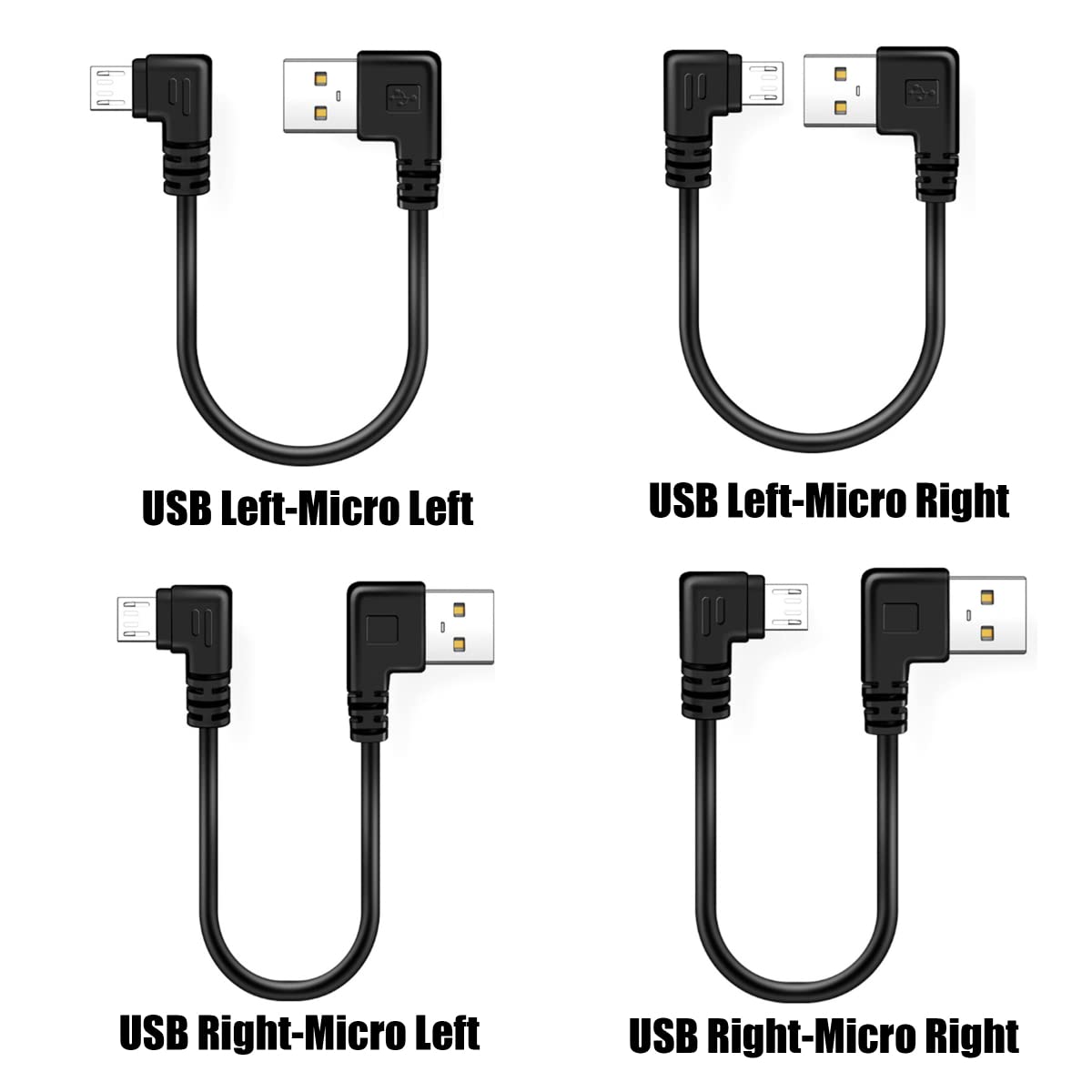 Cavo dati USB 2.0 maschio a micro USB tipo B da 90 gradi su, giù e sinistro e destro ad angolo di 0,25 m/0,5 m/1 m/1,5 m  7