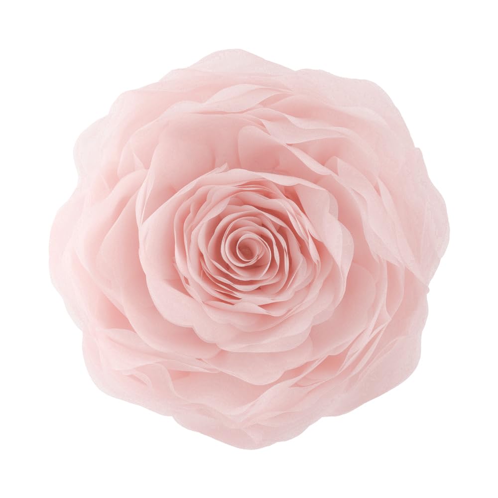 JWH 3D Flower Decorative Throw Pillow Covers Aesthetic Floral Accent Pillow Cases Round Cushion Handmade Pillowcase for Bedroom Bed Couch Chair Office 14 Inch Peach Pink