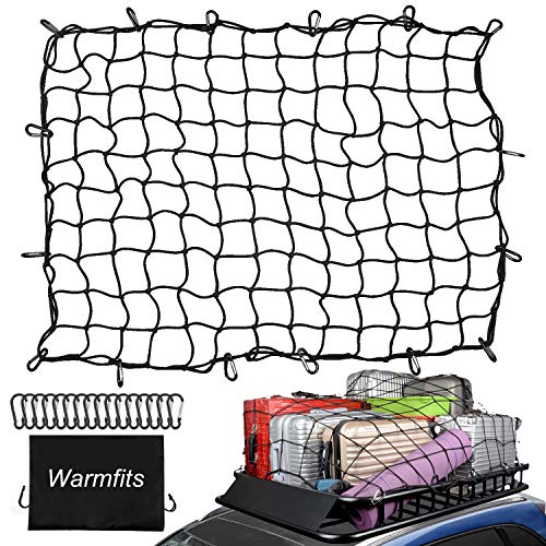 Warmfits 3'x4' Super Duty Bungee Cargo Net Stretches to 6'x8' Oversized Rooftop Carrier