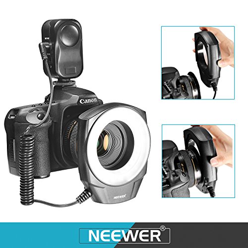 Neewer 48 Marco LED Ring Light with 6 Adapter Rings (49mm, 52mm, 55mm
