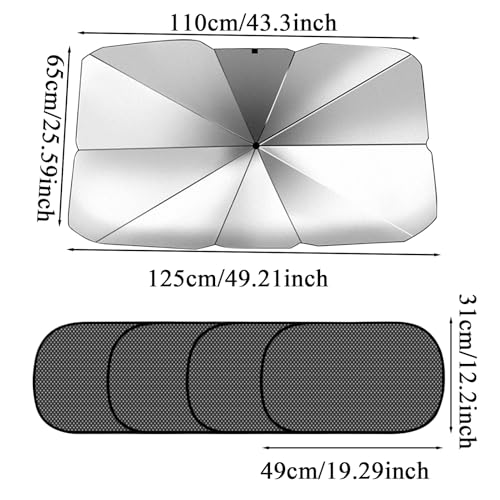 Cubierta parasol para parabrisas de coche protector solar plegable total 2