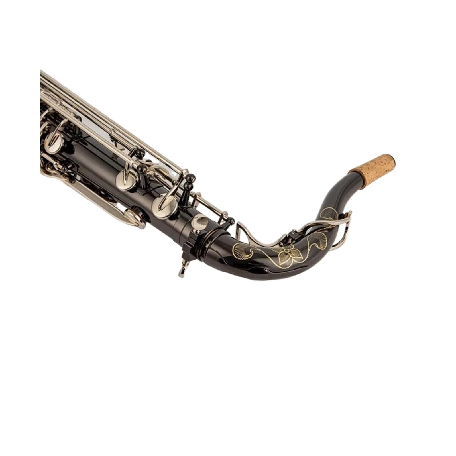 Professionale Sassofono Strumenti Musicali Sassofono Tenore BB Tone Black Nickel Silver Key Sax con Custodia Bocchino (Color : 03)