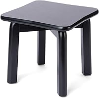 Vista 9 de StrongTek Taburete de bambú para niños y adultos, material natural, taburete corto resistente y versátil para baño, cocina, dormitorio, taburete