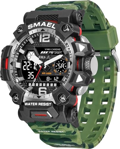 findtime Relojes de hombre reloj digital militar para hombre camuflaje reloj de pulsera deportivo 5ATM resistente al agua al aire libre reloj táctico 12/24H LED cronómetro resistente a los golpes - Imagen 2