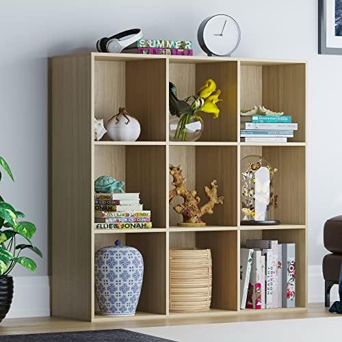 Vida Designs Durham Cube Bookcase Storage Organiser Living Room Bookshelf Home Office Furniture (9 Cube, White)
