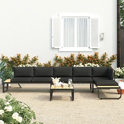 Walnut 4 Piece Garden Sofa Set With Cushions And Coffee Table Outdoor Patio Baclony Furniture Sets Aluminum And Wpc #TOP1
