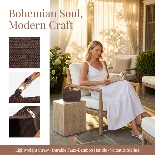 Bolso Clutch de Paja Pequeño para Mujer Verano miniatura 7