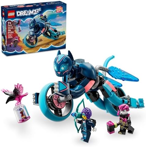 LEGO DREAMZzz Zoey’s Cat Motorcycle Bike Toy with 2 Minifigures, Creative Toy for Kids Ages 7 and Up, Rebuild an Animal Figure into a Bike, Cat Toy for Kids, 71479