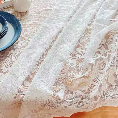Nappe en dentelle blanche rectangulaire vintage pour sublimer vos buffets - 4