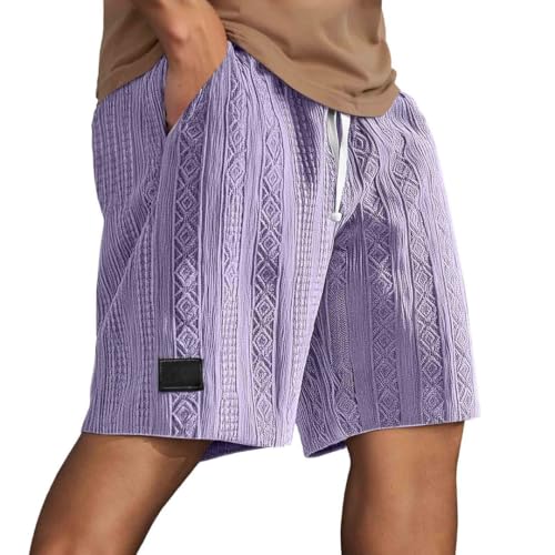 Men's Casual Shorts Summer Vintage Embroidered Pants 2026 Fashion Lightweight Beach Vacation Lounge Shorts Pockets