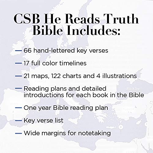 CSB He Reads Truth Bible, Charcoal Cloth Over Board, Black Letter, Wide Margins, Journaling Space, Illustrations, Reading Plans, Easy-to-Read Bible Serif Type - Image 11