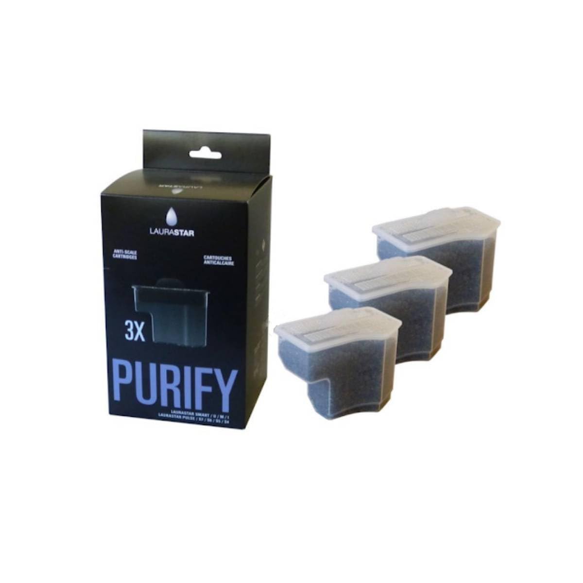 Laurastar Cartouche Anticalcaire - Smart - Pack de 3, Anticorrosif, Anti-sel, Granulés Anticalcaires, Convient aux Smart U/M/I AC3PKANTISCLFLTRCRTG750, Noir