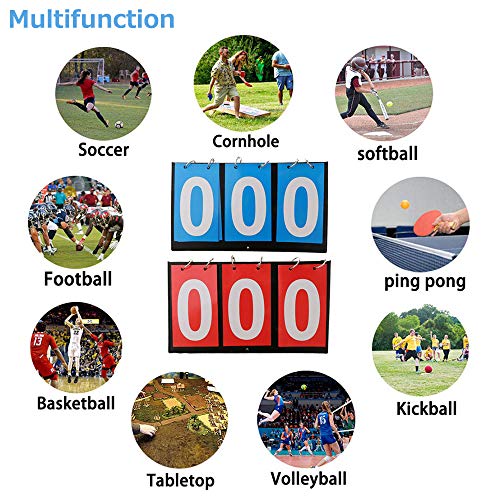 Aporo 3 Digit Portable Table Top Scoreboard Flipper, Multi Sports Score Flip Scoreboard (0-999) #TOP6